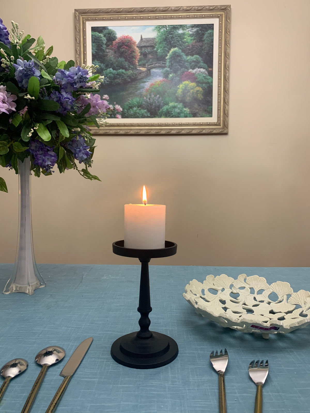 Matte Black Pillar Candle Holder