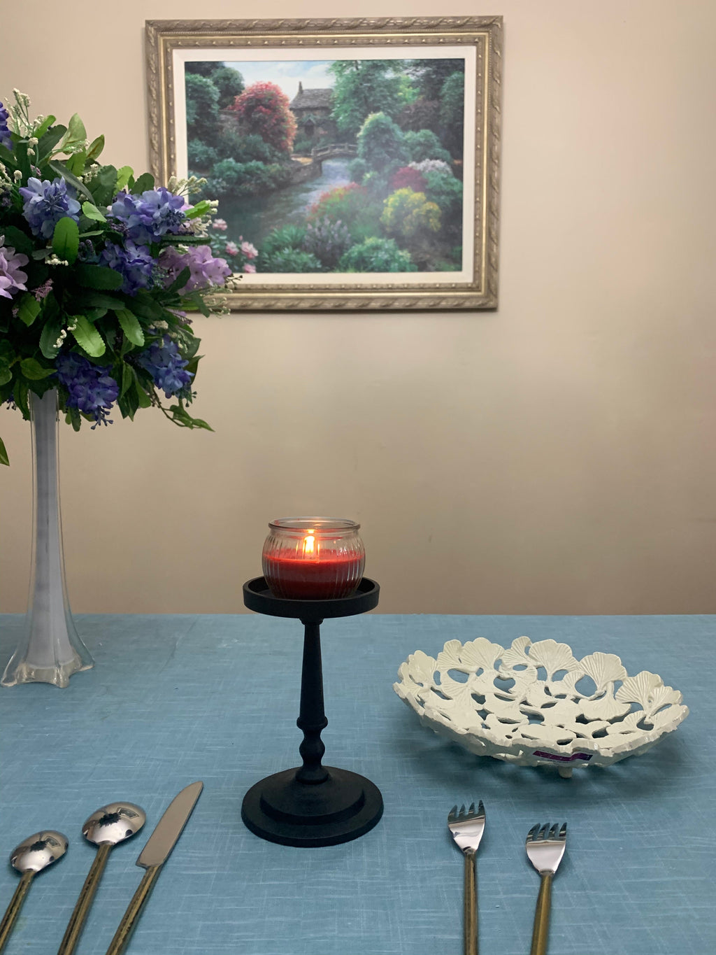 Matte Black Pillar Candle Holder