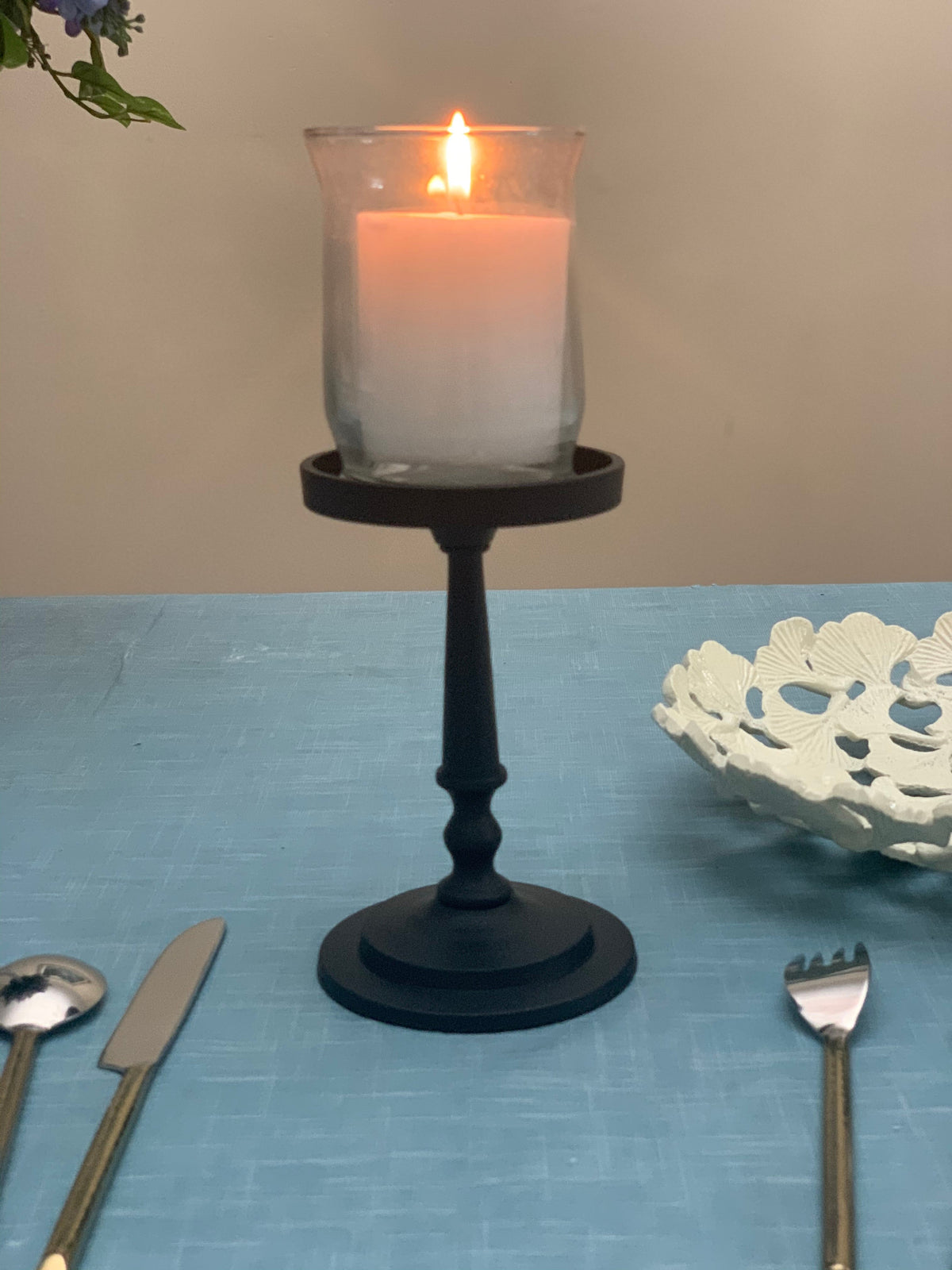 Matte Black Pillar Candle Holder