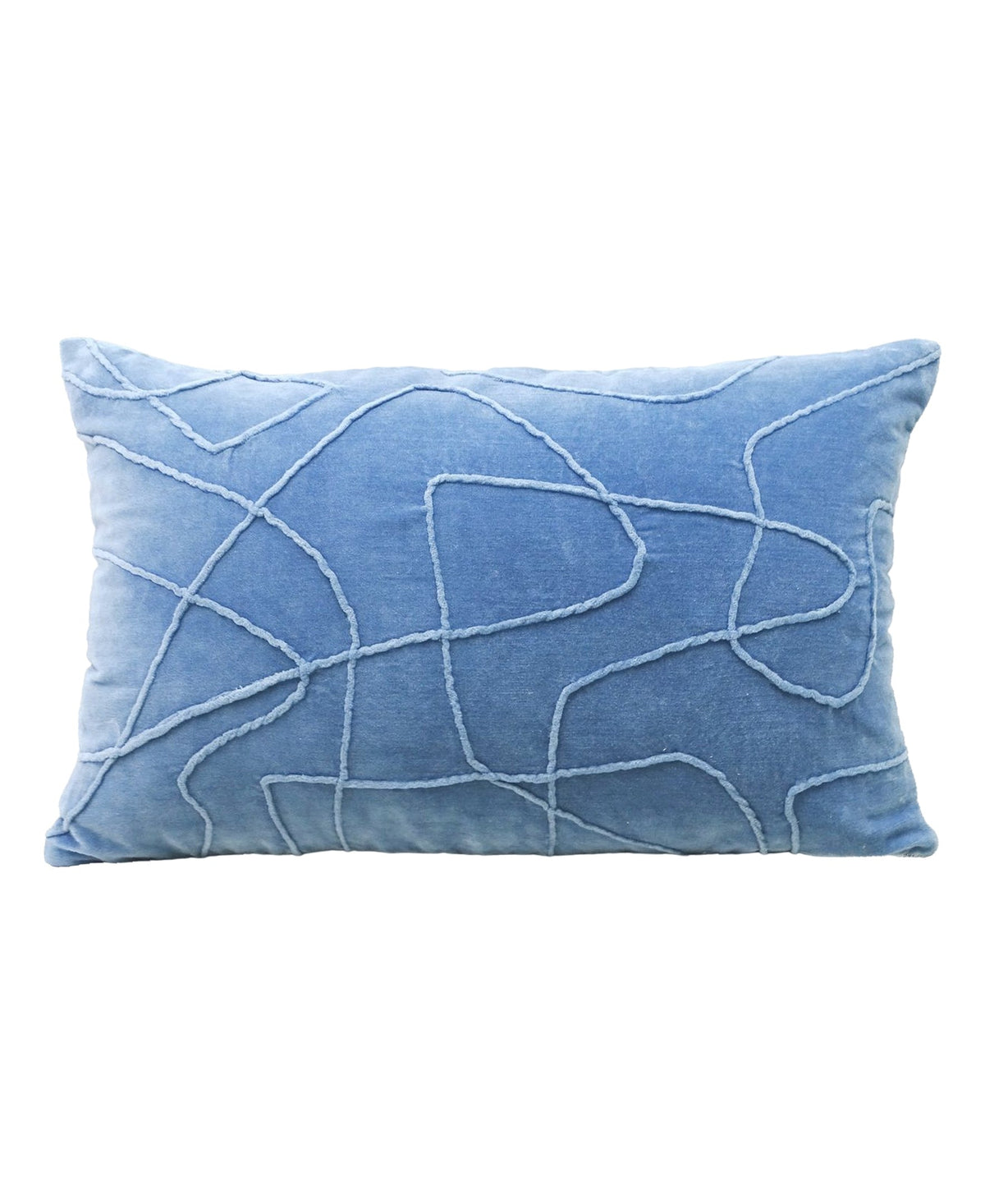 Velvet Embroidered Lumbar Pillow