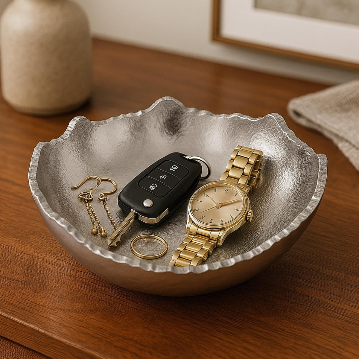 Silver Moon Hammered Centerpiece Bowl
