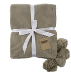 Natural Chunky Knit Pom Throw