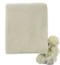 Natural Chunky Knit Pom Throw