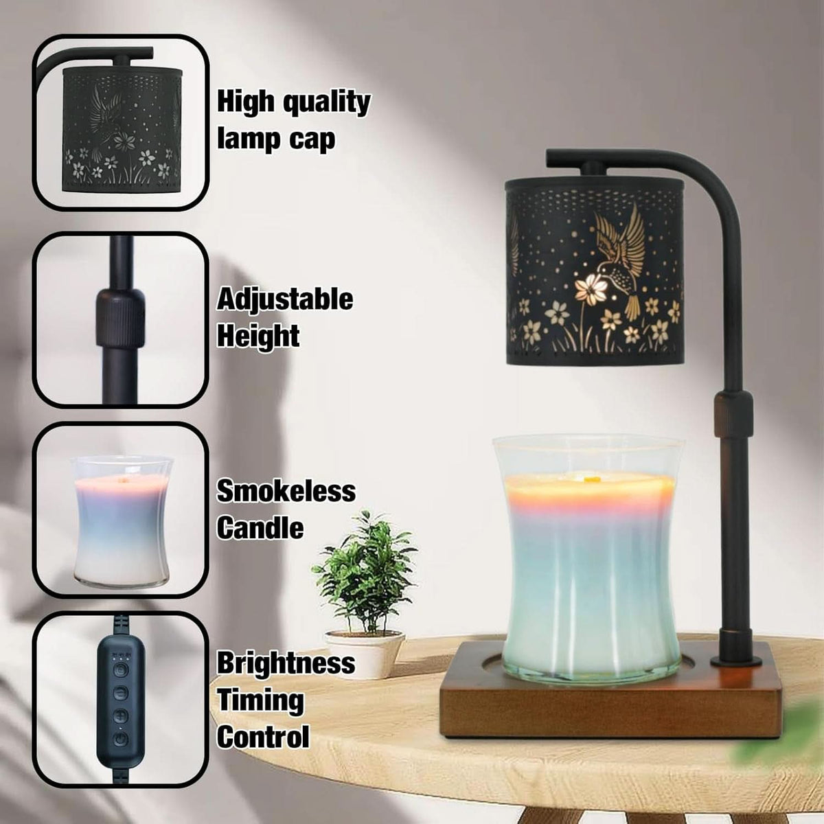 Hummingbird Candle Warmer Lamp