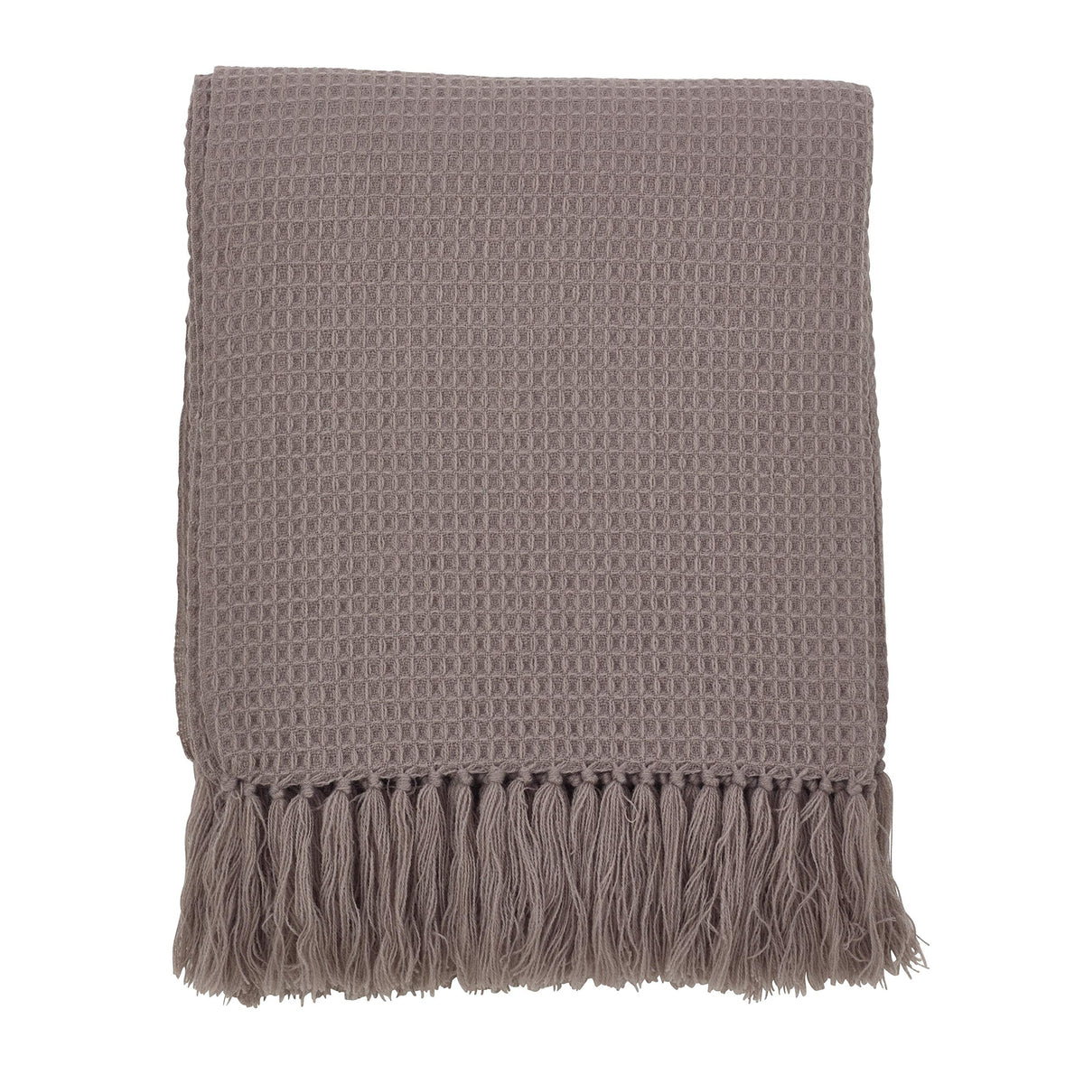 Ivory Waffle Tassel Throw