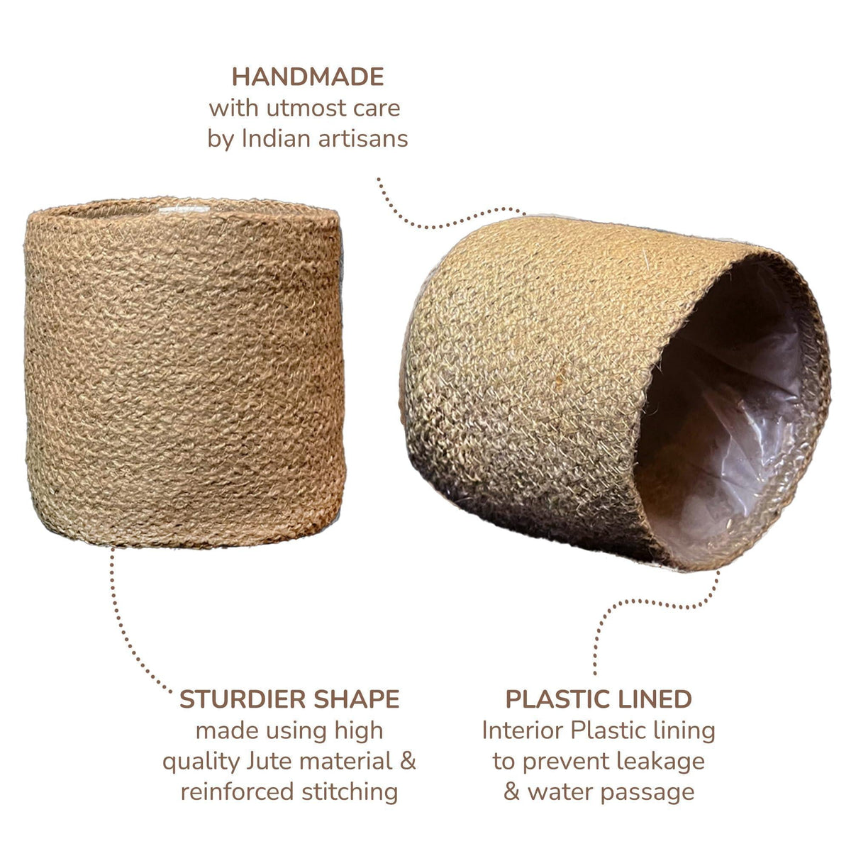 Woven Jute Planter Baskets — Set of 2