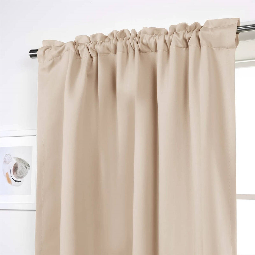 Beige Thermal Blackout Curtains — Set of 2