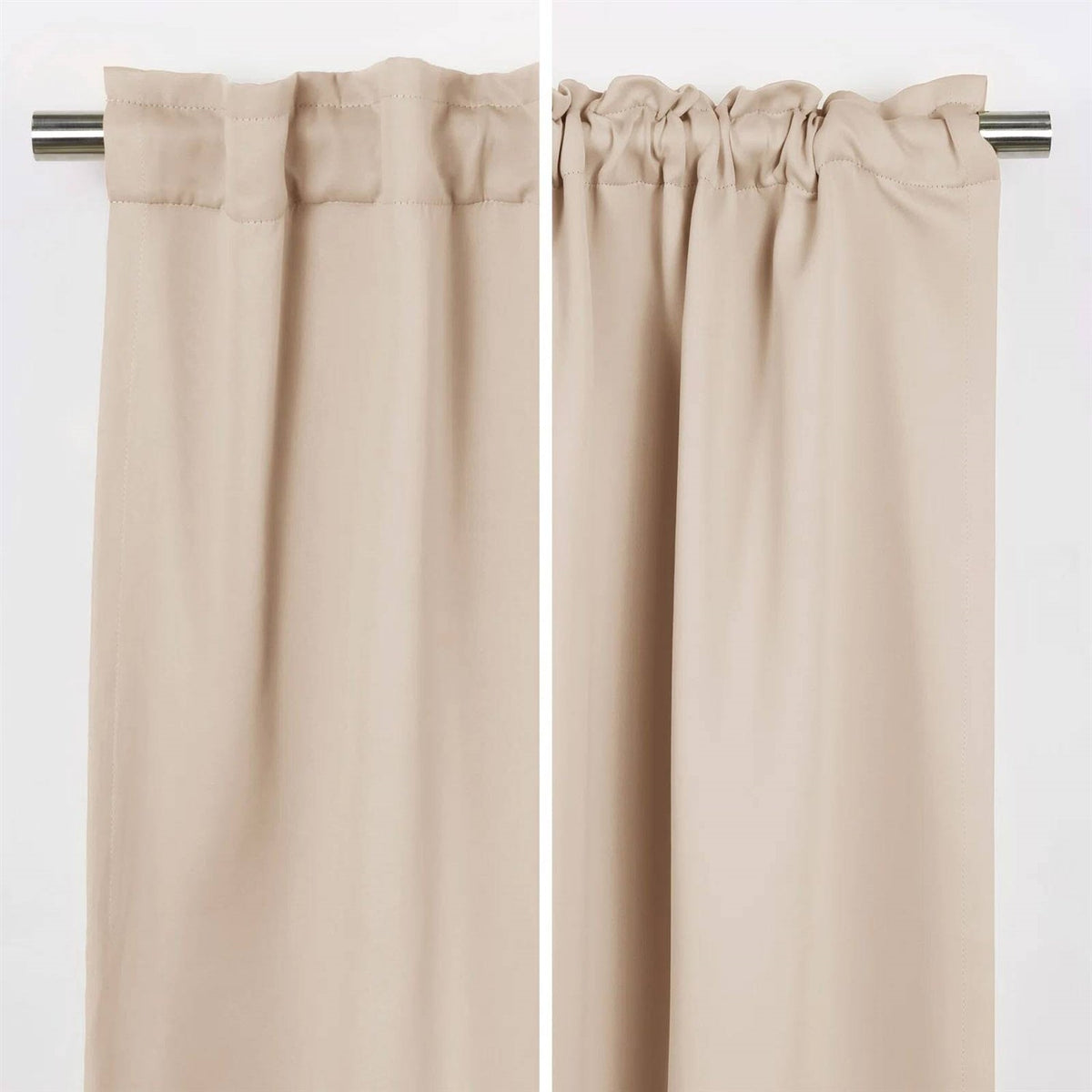 Beige Thermal Blackout Curtains — Set of 2