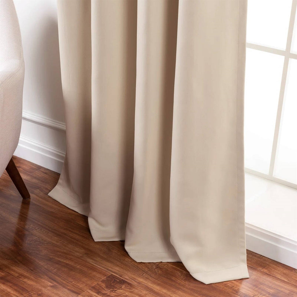 Beige Thermal Blackout Curtains — Set of 2