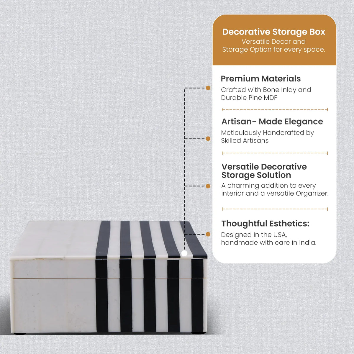 Black & White Inlay Decorative Storage Box