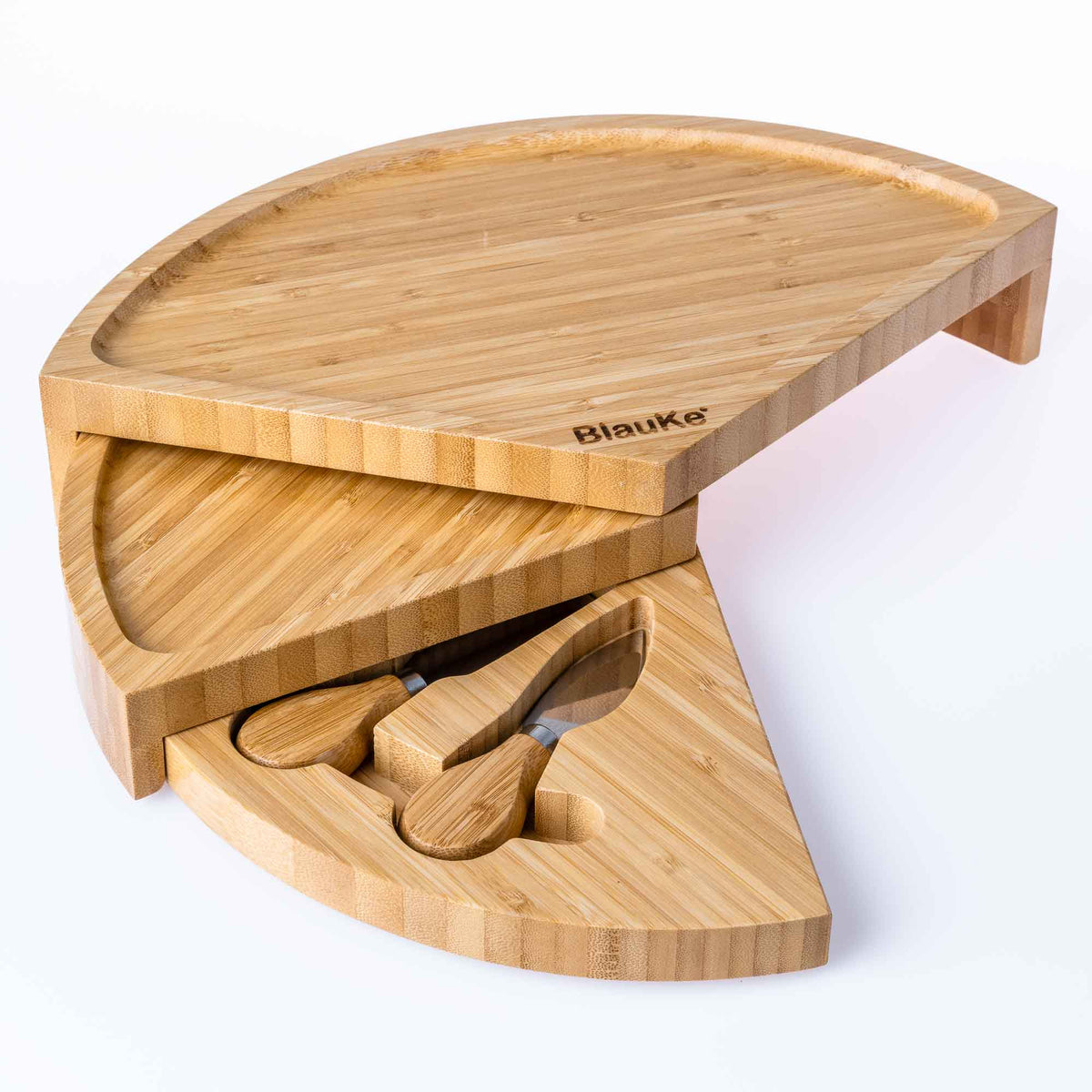 Swiveling Bamboo Charcuterie Board & Knife Set