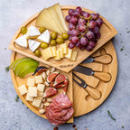Swiveling Bamboo Charcuterie Board & Knife Set