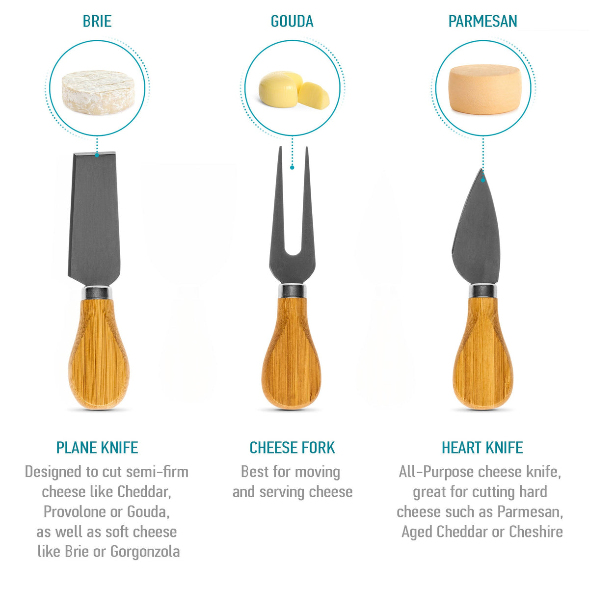 Swiveling Bamboo Charcuterie Board & Knife Set