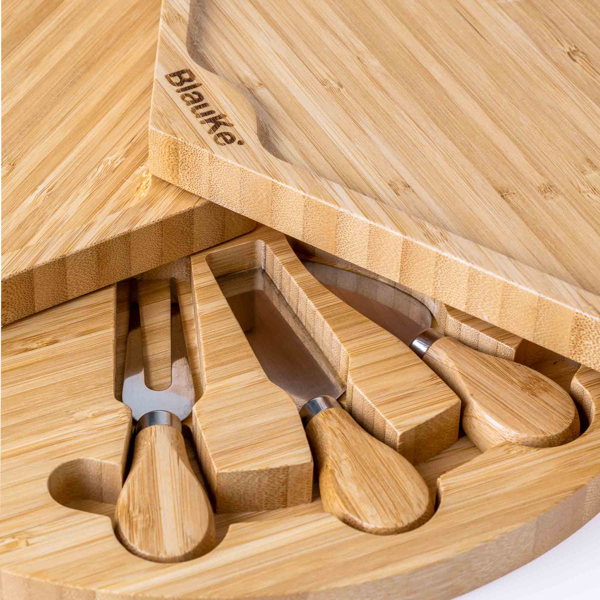 Swiveling Bamboo Charcuterie Board & Knife Set