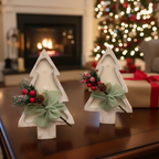 Sculptural Christmas Tree Soy Candle — Wood Bowl