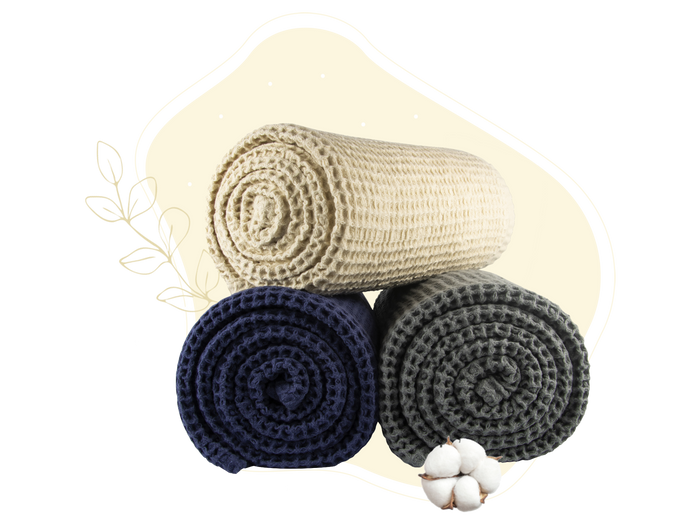 Waffle Weave Cotton Throw — 50 × 60 in.
