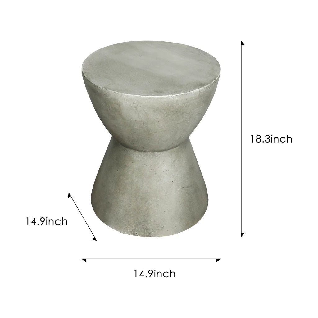 Round Concrete Pedestal Side Table — 18 in.