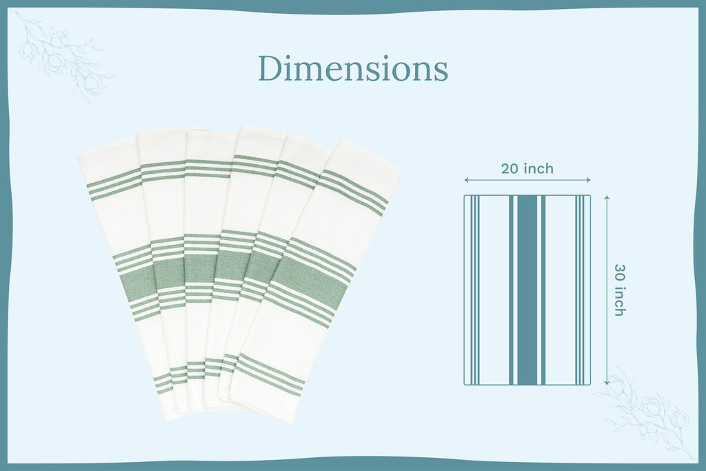 Everyday Striped Cotton Kitchen Towels — Set of 6