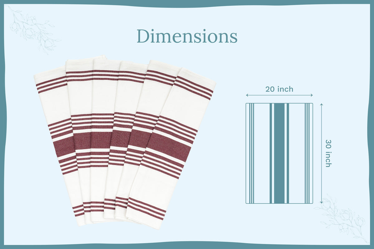 Everyday Striped Cotton Kitchen Towels — Set of 6