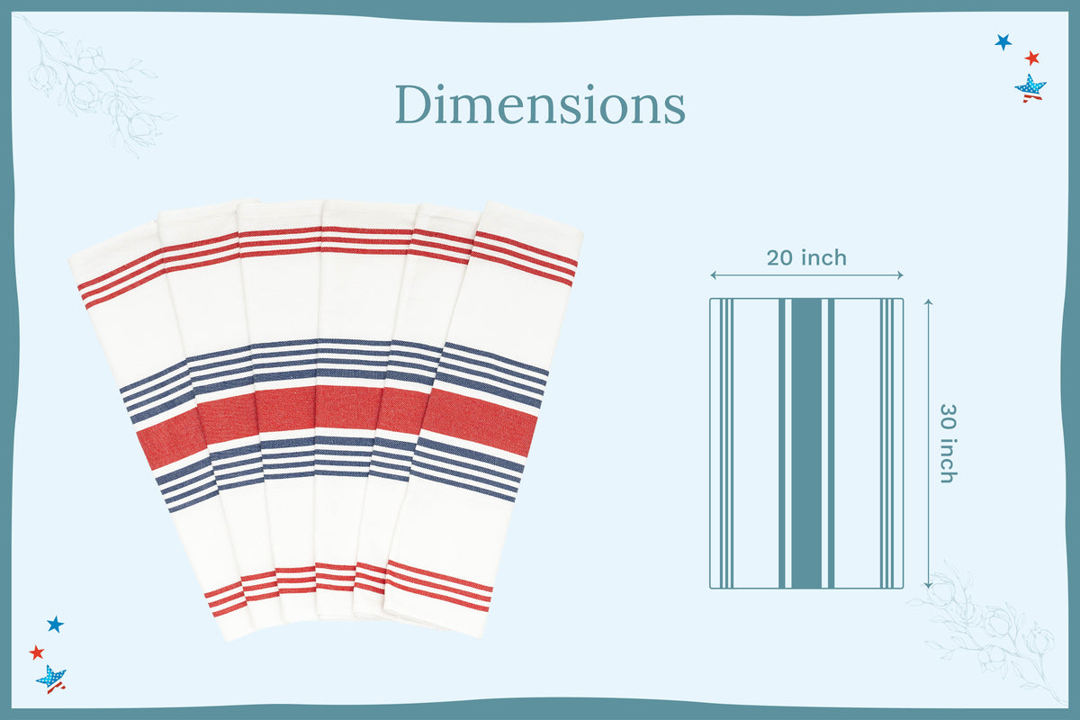 Everyday Striped Cotton Kitchen Towels — Set of 6