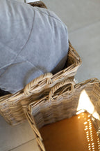 Rolling Kubu Rattan Storage Basket