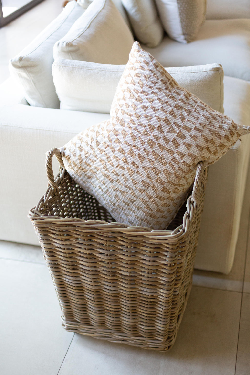 Rolling Kubu Rattan Storage Basket