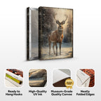 Vintage Winter Deer Canvas
