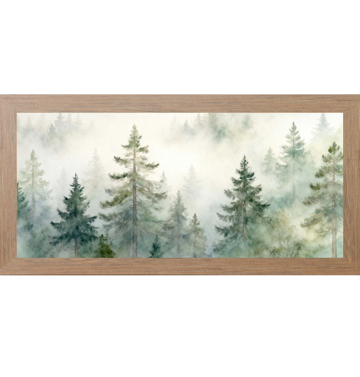 Misty Evergreen Framed Forest Art