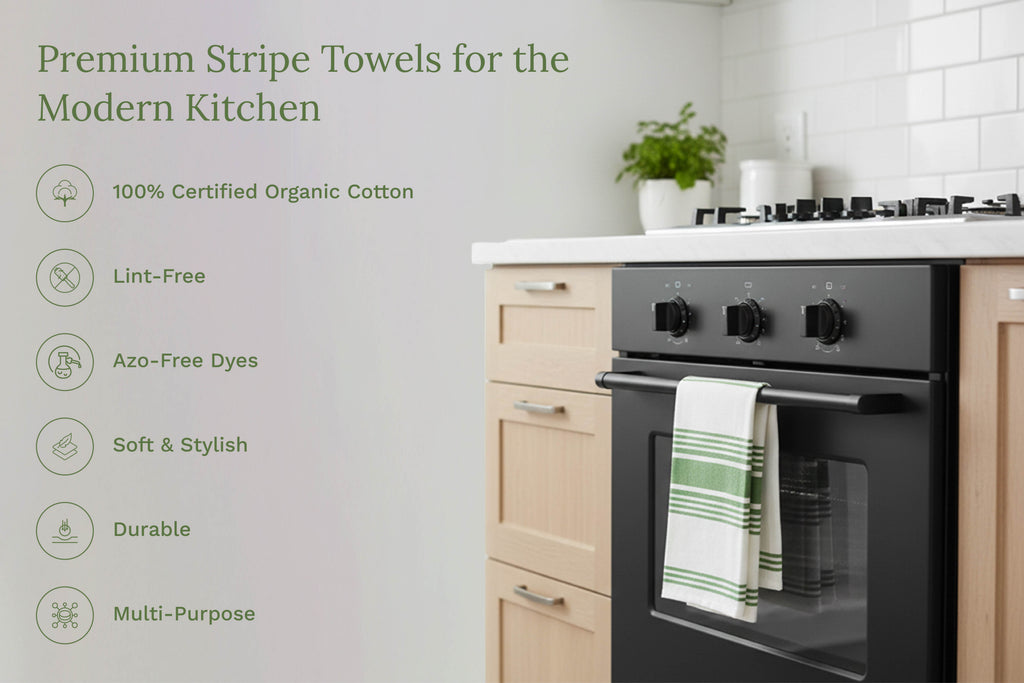 Everyday Striped Cotton Kitchen Towels — Set of 6