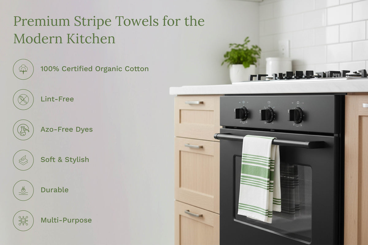 Everyday Striped Cotton Kitchen Towels — Set of 6