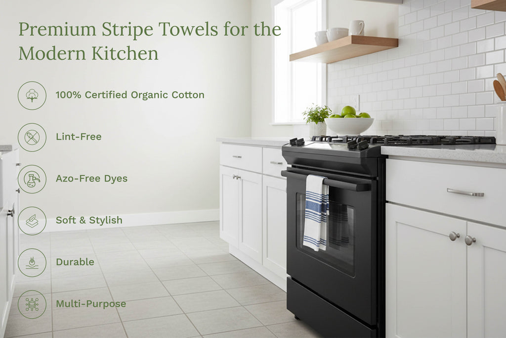 Everyday Striped Cotton Kitchen Towels — Set of 6