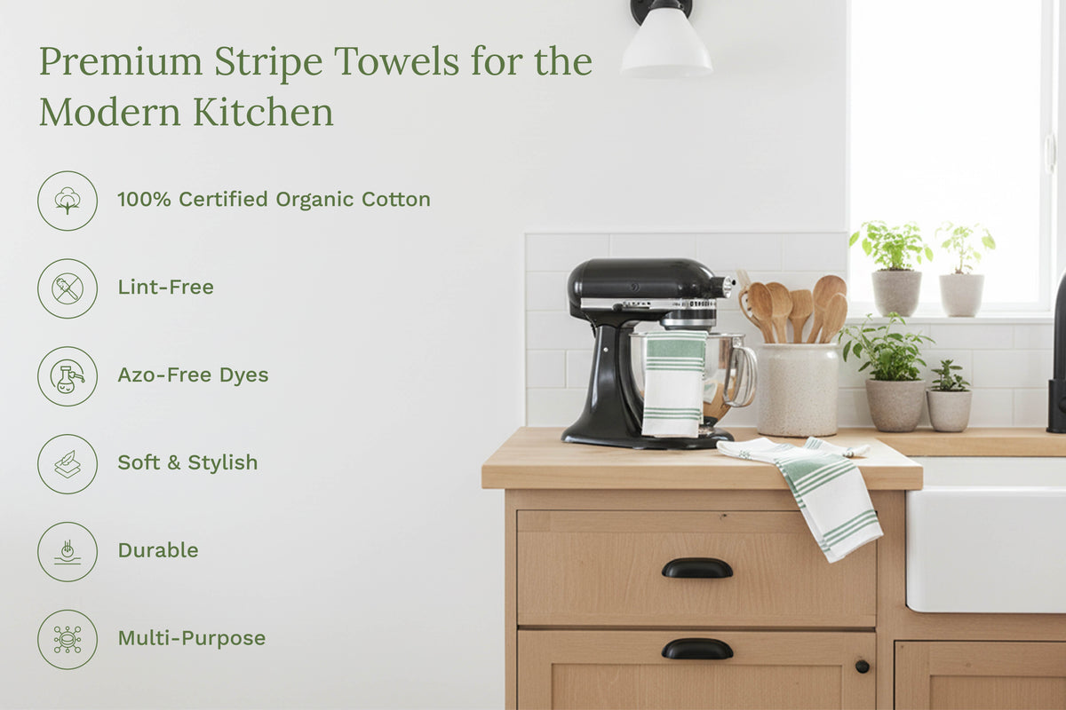Everyday Striped Cotton Kitchen Towels — Set of 6