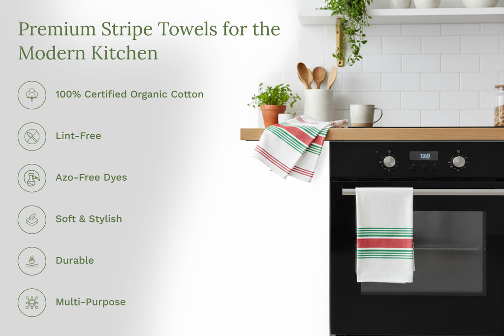 Everyday Striped Cotton Kitchen Towels — Set of 6