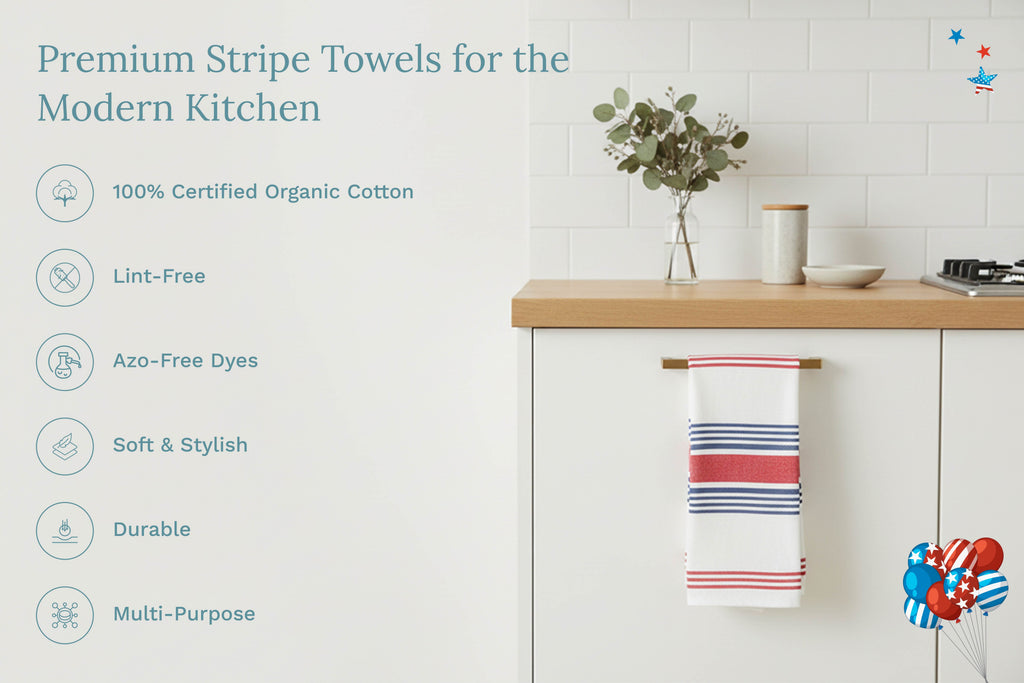 Everyday Striped Cotton Kitchen Towels — Set of 6