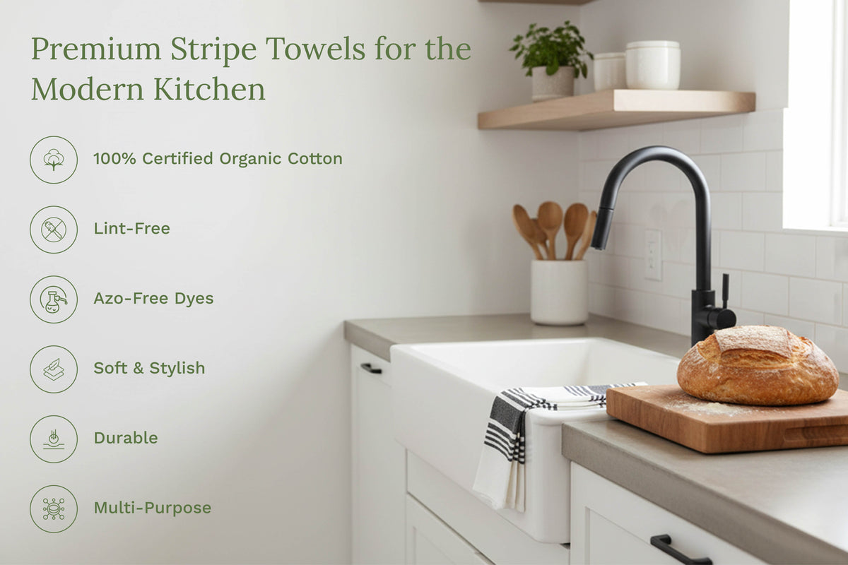Everyday Striped Cotton Kitchen Towels — Set of 6