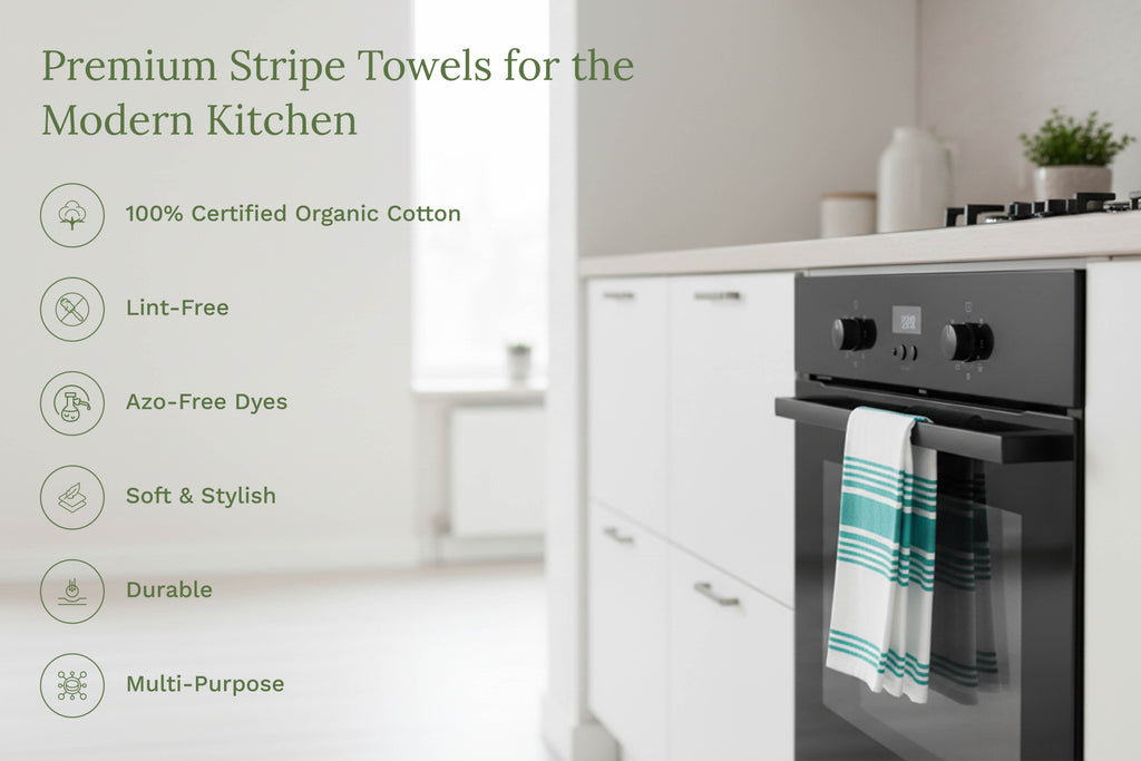 Everyday Striped Cotton Kitchen Towels — Set of 6