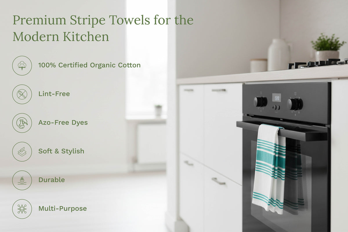 Everyday Striped Cotton Kitchen Towels — Set of 6