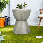 Round Concrete Pedestal Side Table — 18 in.