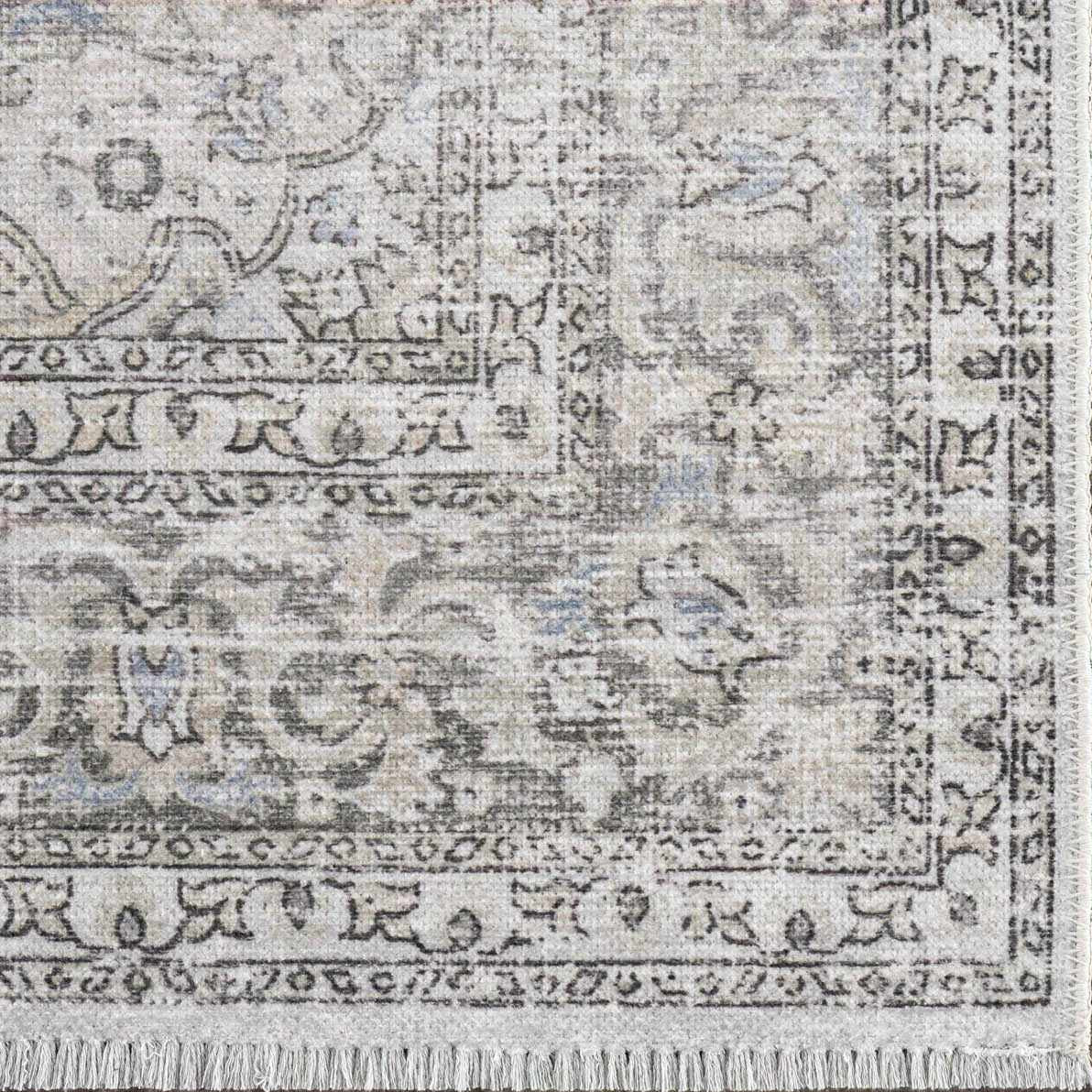 Cream Holi-2301 Washable Area Rug