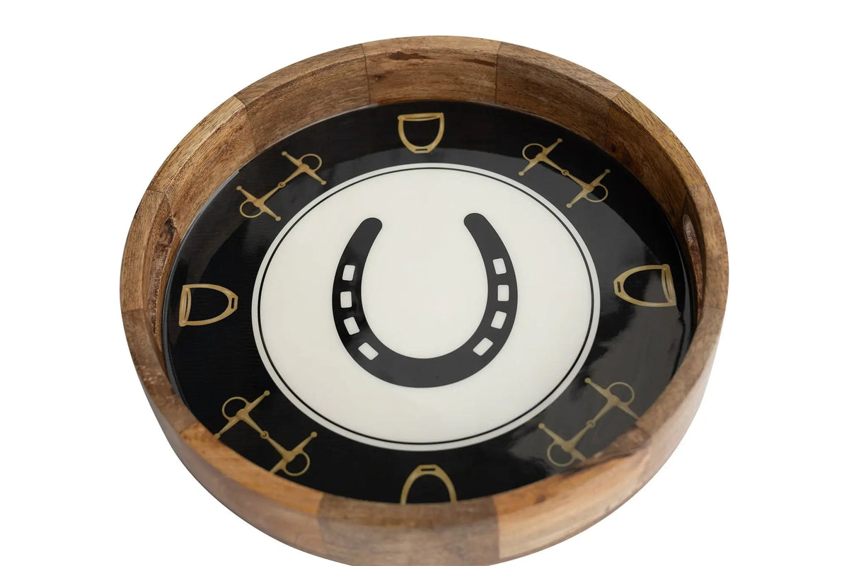 Equestrian Horseshoe Round Tray