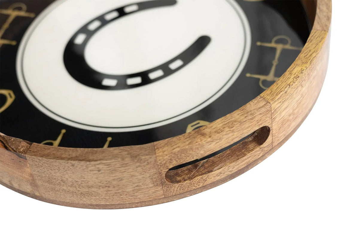 Equestrian Horseshoe Round Tray