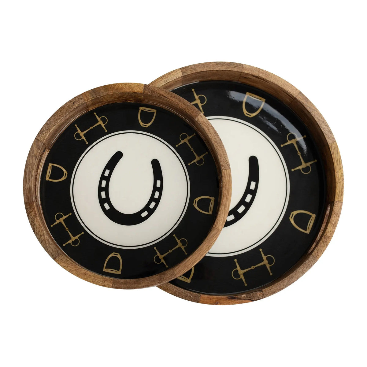 Equestrian Horseshoe Round Tray