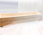 Gather Rustic Wooden Centerpiece Tray — 20 × 12 in.
