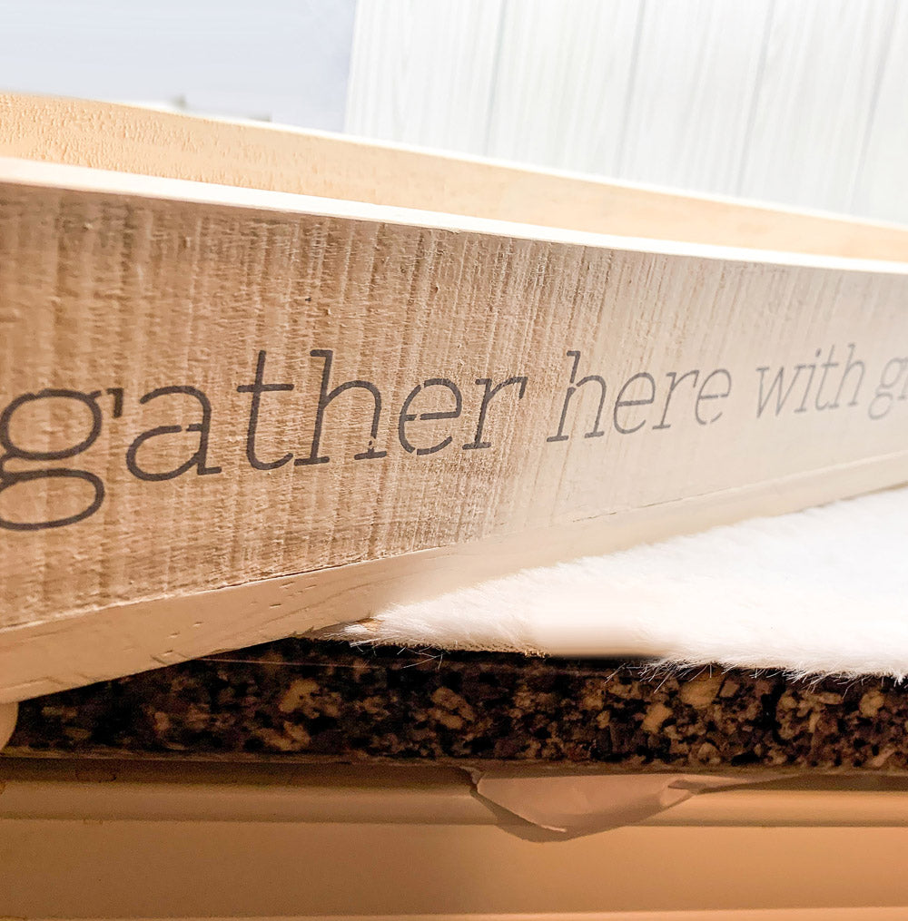 Gather Rustic Wooden Centerpiece Tray — 20 × 12 in.