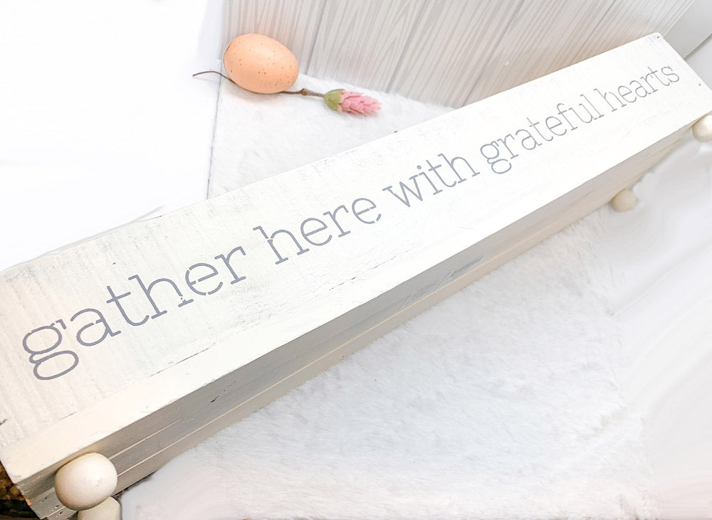 Gather Rustic Wooden Centerpiece Tray — 20 × 12 in.