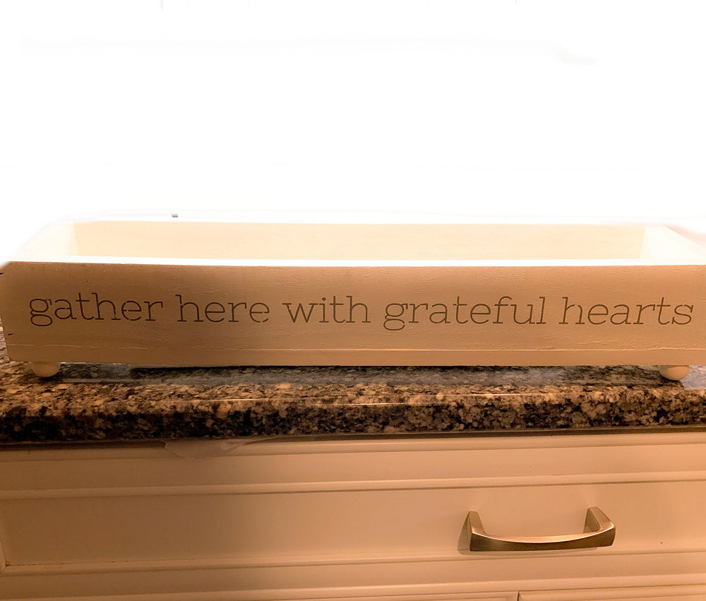Gather Rustic Wooden Centerpiece Tray — 20 × 12 in.