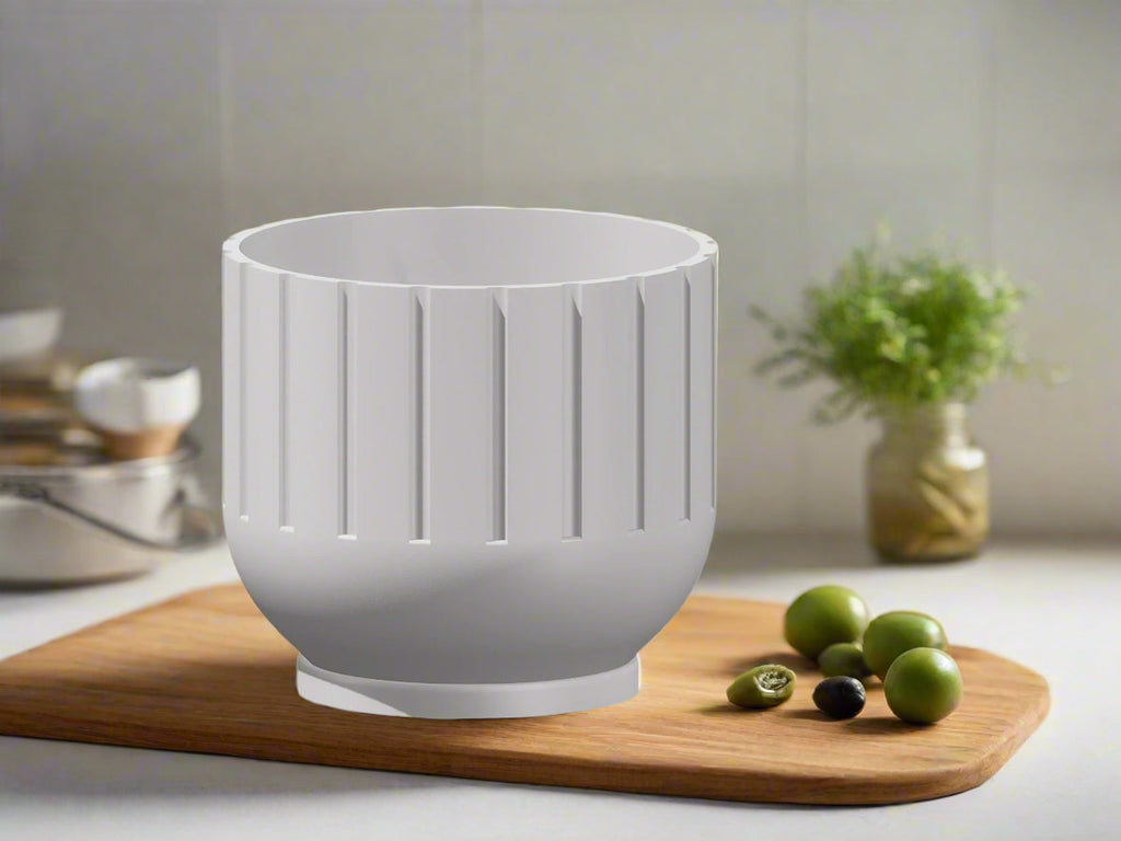 Fluted Indoor Planter with Drainage