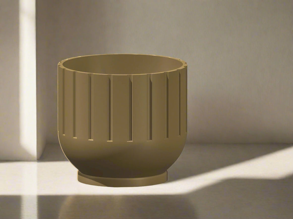 Fluted Indoor Planter with Drainage