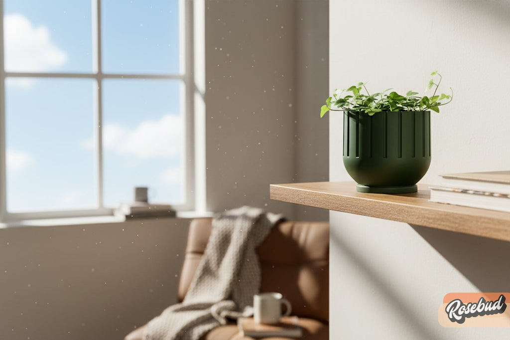 Fluted Indoor Planter with Drainage
