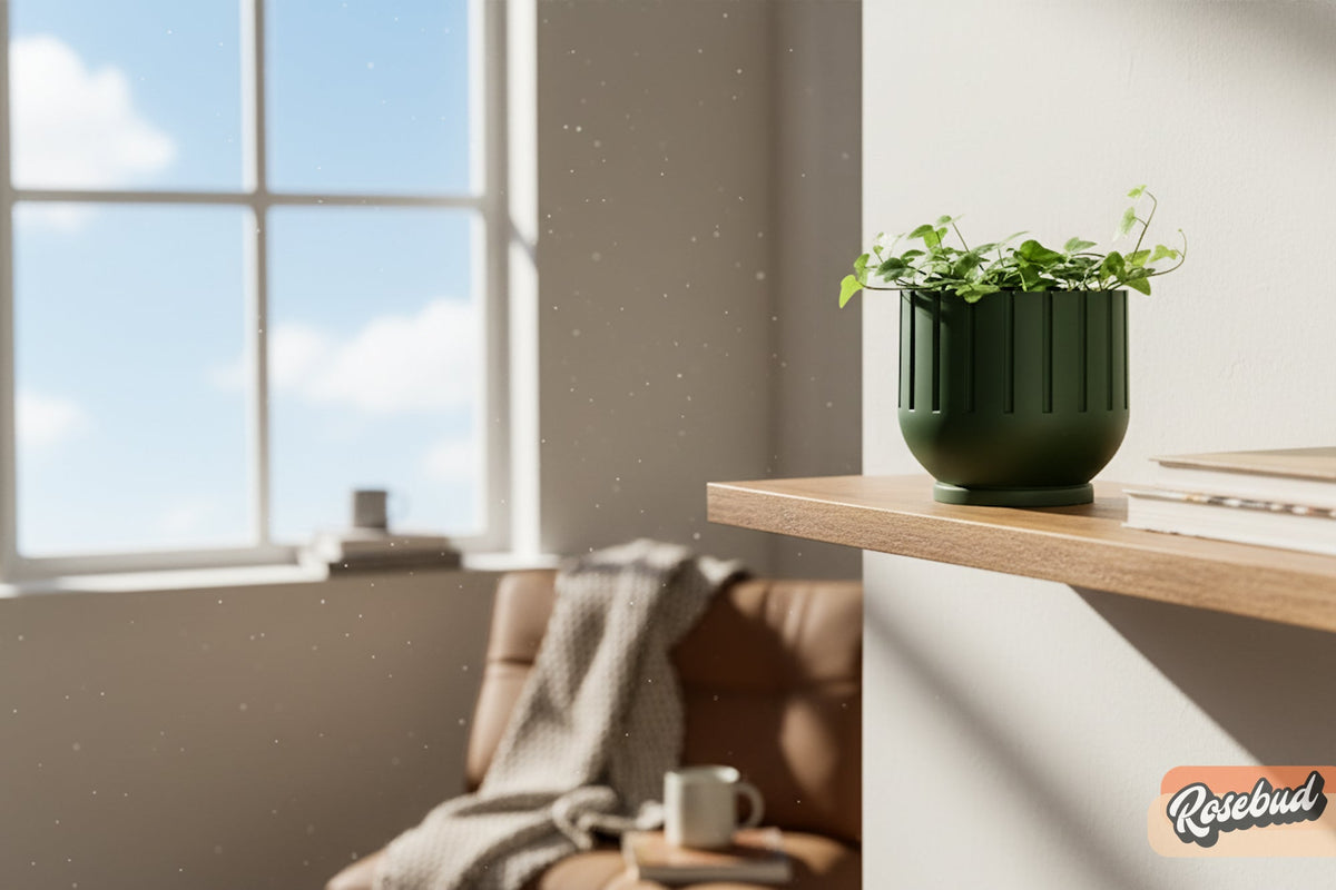 Fluted Indoor Planter with Drainage